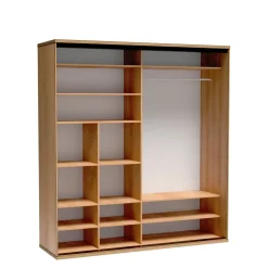 Zestawy Mebli Do Sypialni|Szafy Dwudrzwiowe>JARSTOL Szafa przesuwna z lustrem 199 cm FONETTI dąb karmel