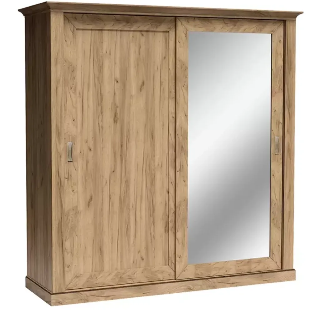 Zestawy Mebli Do Sypialni|Szafy Dwudrzwiowe>JARSTOL Szafa przesuwna z lustrem drążek półki szuflady ADRE