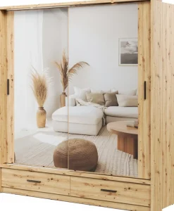 Meble Młodzieżowe|Zestawy Mebli Do Przedpokoju>lenart. Szafa przesuwna z lustrem 200 cm do sypialni ARTI