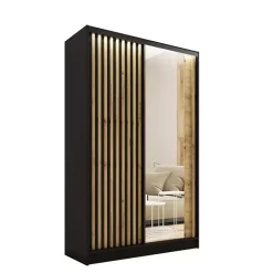Zestawy Mebli Do Przedpokoju|Szafy Trzydrzwiowe>BROMARKT Szafa przesuwna z lustrem 120 cm LAMEL 3D