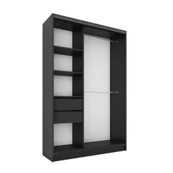 Zestawy Mebli Do Przedpokoju|Szafy Trzydrzwiowe>BROMARKT Szafa przesuwna z lustrem 120 cm LAMEL 3D