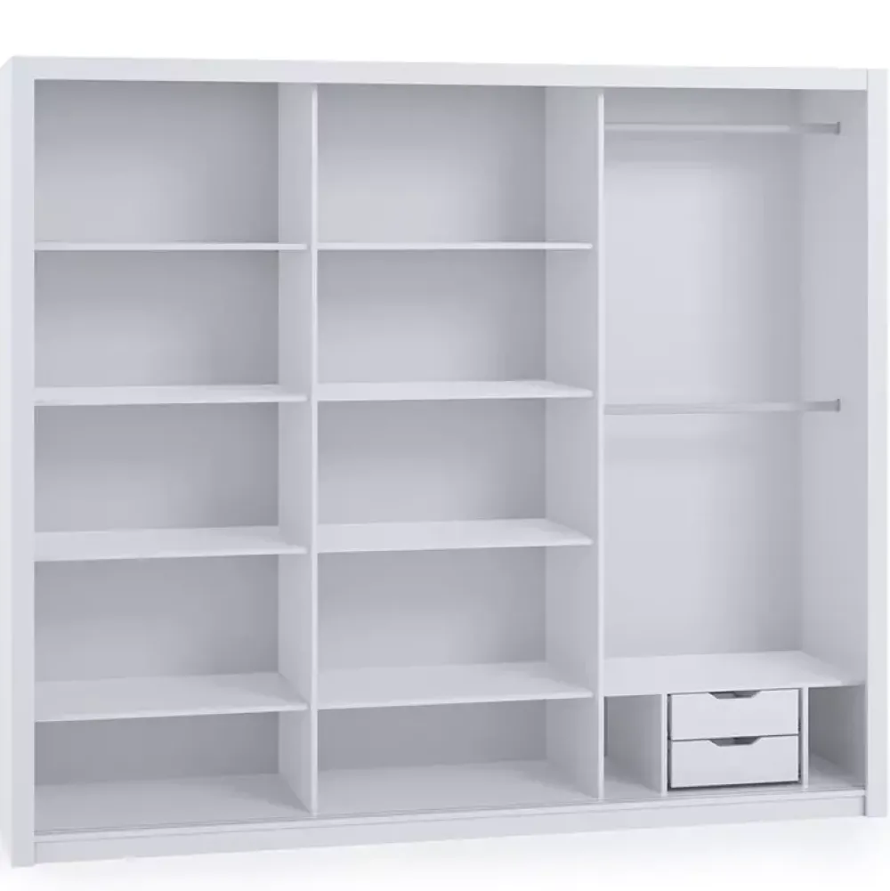 Zestawy Mebli Do Sypialni|Szafy Trzydrzwiowe>GiB Meble Szafa przesuwna z lustrem 250 cm BELLA dąb monastery