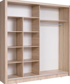 Meble Młodzieżowe|Szafy Z Lustrem>MEBLOSIEK Szafa przesuwna z lustrem 204 cm do salonu BALI dąb sonoma