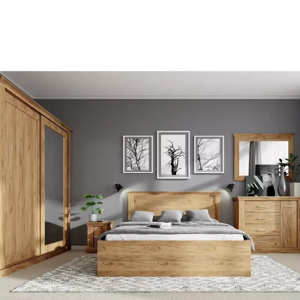 Zestawy Mebli Do Sypialni|Szafy Dwudrzwiowe>JARSTOL Szafa przesuwna z lustrem półki szuflady 146 cm ADRE