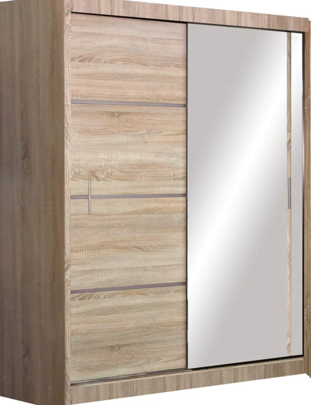 Szafy Dwudrzwiowe|Szafy Z Lustrem>Stolar Szafa przesuwna z lustrem i półkami 200 cm VOTIS dąb sonoma