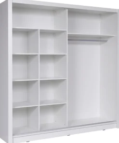 Zestawy Mebli Do Przedpokoju|Szafy Dwudrzwiowe>MEBLOSIEK Szafa przesuwna z lustrem 154 cm do salonu BALI biała biały