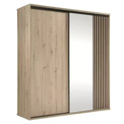 Szafy Dwudrzwiowe|Szafy Do Przedpokoju>JARSTOL Szafa przesuwna z lustrem i lamelami 199 cm CALIS