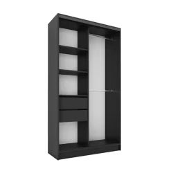 Szafy Trzydrzwiowe|Szafy Do Przedpokoju>BROMARKT Szafa przesuwna z lustrem 100 cm LAMEL 3D