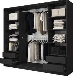 Zestawy Mebli Do Przedpokoju|Szafy Trzydrzwiowe>BROMARKT Szafa przesuwna z lustrem do sypialni 235 cm BEST dąb artisan