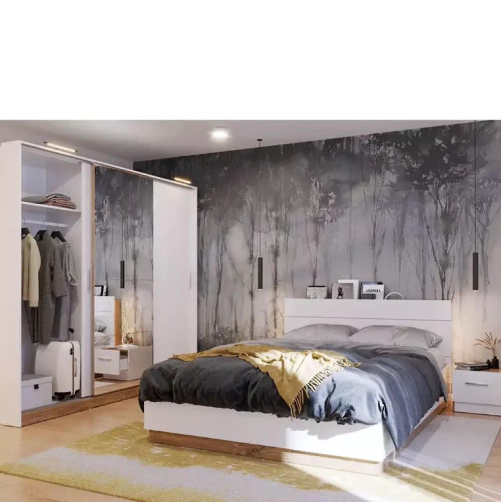 Zestawy Mebli Do Sypialni>lenart. Szafa przesuwna z lustren do sypialni 220 cm DENTRO