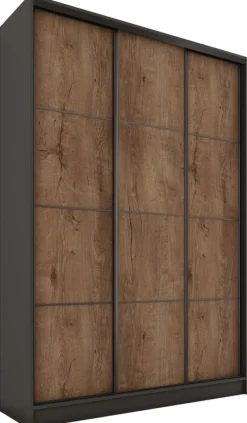 Zestawy Mebli Do Przedpokoju|Szafy Trzydrzwiowe>BROMARKT Szafa przesuwna z półkami i szufladami 150 cm LOFT MAX