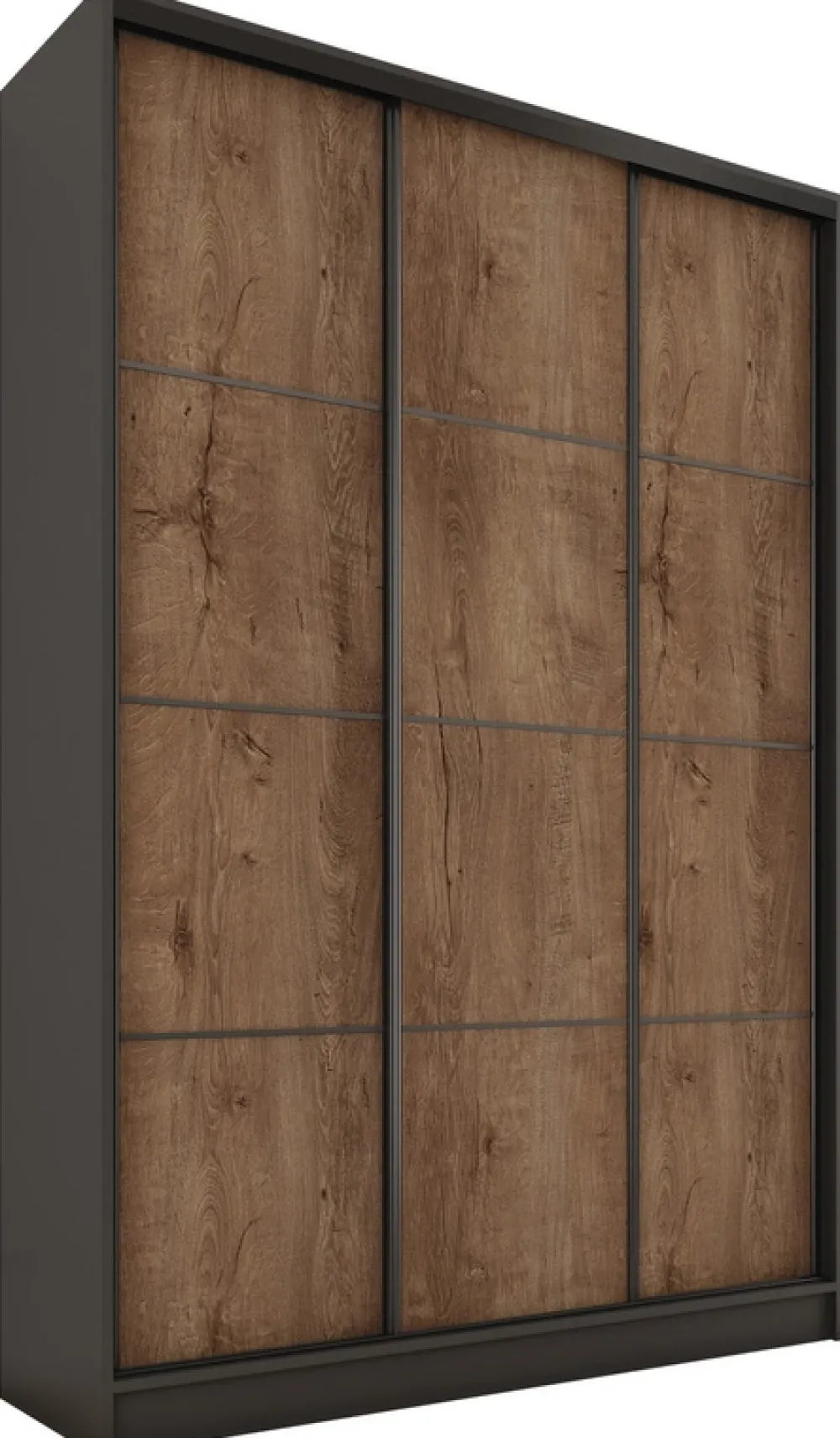 Zestawy Mebli Do Przedpokoju|Szafy Trzydrzwiowe>BROMARKT Szafa przesuwna z półkami i szufladami 150 cm LOFT MAX