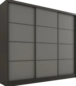 Zestawy Mebli Do Przedpokoju|Szafy Trzydrzwiowe>BROMARKT Szafa przesuwna z szufladami i półkami 200 cm LOFT grafit