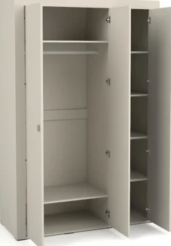 Meble Młodzieżowe|Zestawy Mebli Do Sypialni>DOLMAR Szafa trzydrzwiowa 137 cm z półkami i drążkiem MISTY cashmere kaszmir