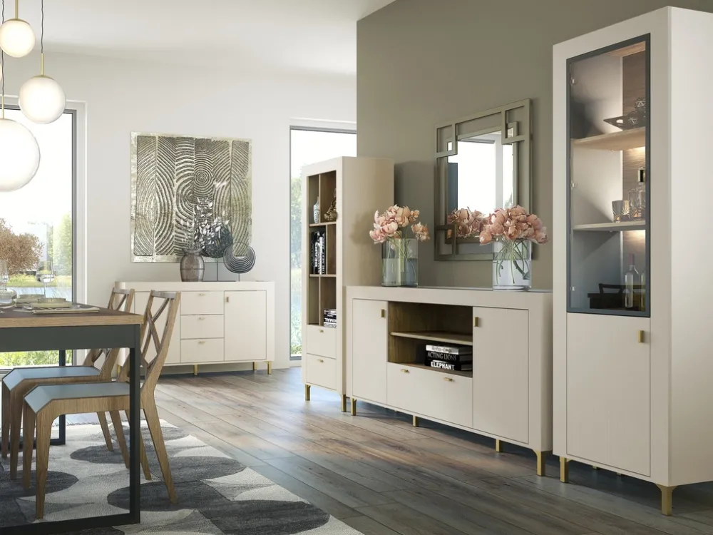 Meble Młodzieżowe|Zestawy Mebli Do Sypialni>DOLMAR Szafa trzydrzwiowa 137 cm z półkami i drążkiem MISTY cashmere kaszmir