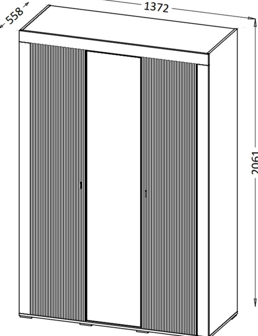 Meble Młodzieżowe|Zestawy Mebli Do Sypialni>DOLMAR Szafa trzydrzwiowa 137 cm z półkami i drążkiem MISTY cashmere kaszmir
