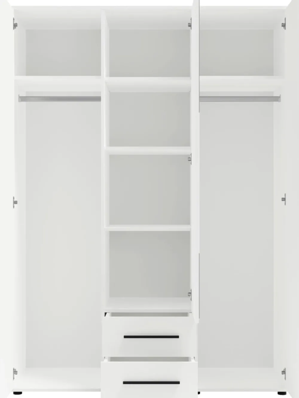 Zestawy Mebli Do Sypialni|Szafy Trzydrzwiowe>GiB Meble Szafa trzydrzwiowa z lustrem 150 cm do sypialni biała MAXIDO biały