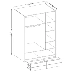 Garderoby|Meble Młodzieżowe>Lempert Szafa uchylna ESTELLA dąb lefkas