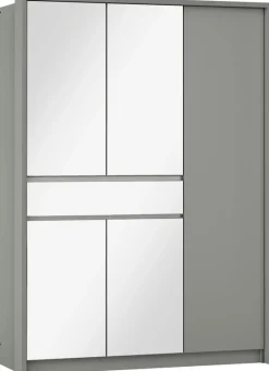 Szafy Do Pokoju Dziecięcego|Szafy Młodzieżowe>Stolar Szafa uchylna z lustrem i półkami 150 cm SPARK nowoczesna platinum
