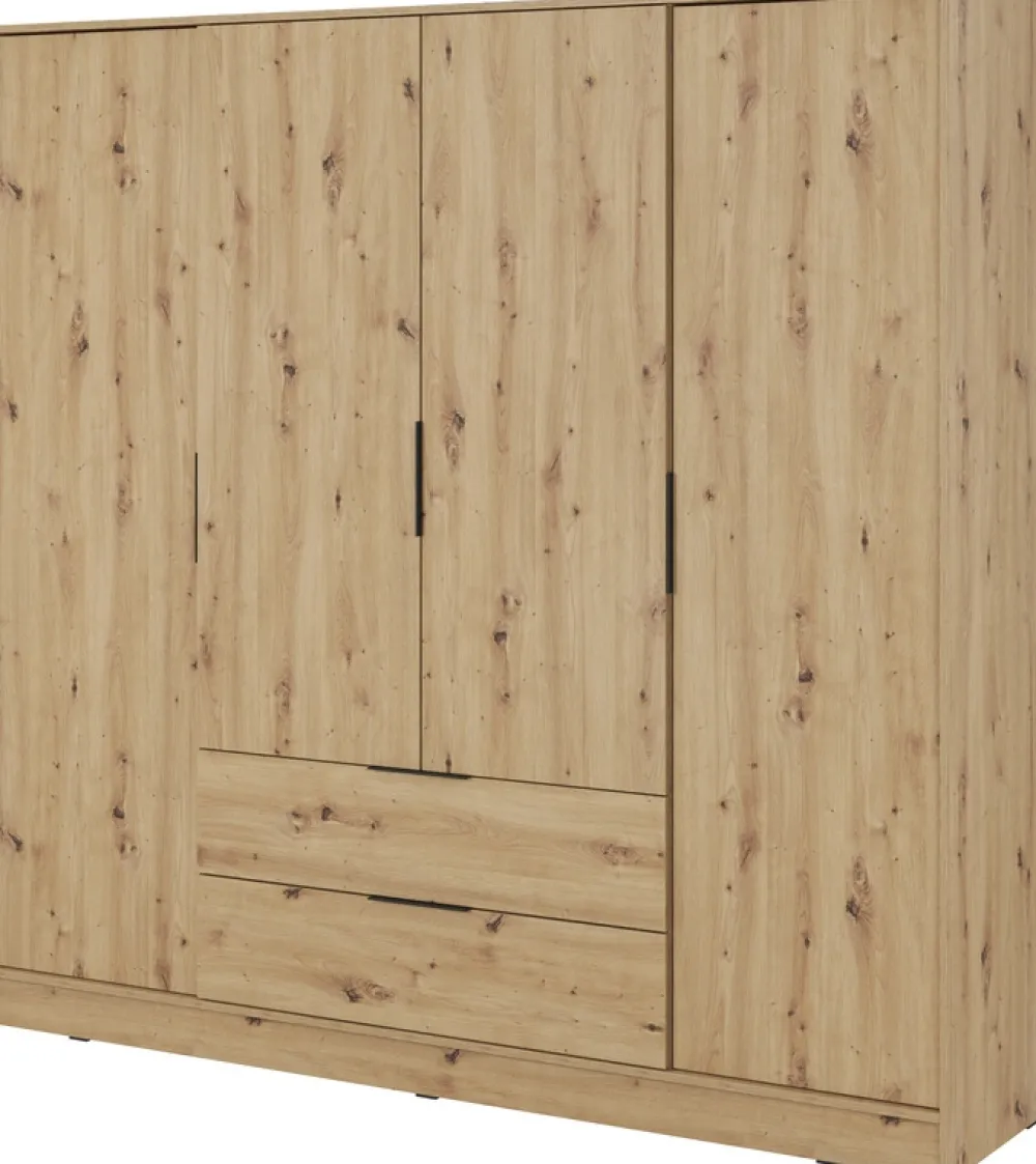 Meble Młodzieżowe|Szafy Do Przedpokoju>PIASKI Szafa uchylna z półkami i drążkiem 206 cm KAMIS dąb artisan