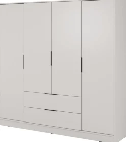 Meble Młodzieżowe|Zestawy Mebli Do Przedpokoju>PIASKI Szafa uchylna z półkami i drążkiem 206 cm KAMIS kaszmir