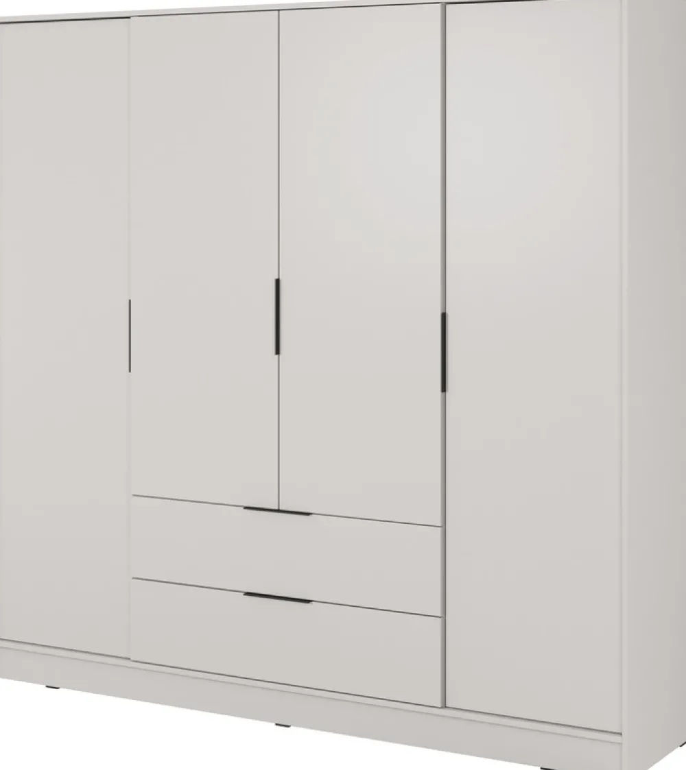 Meble Młodzieżowe|Zestawy Mebli Do Przedpokoju>PIASKI Szafa uchylna z półkami i drążkiem 206 cm KAMIS kaszmir