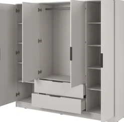 Meble Młodzieżowe|Zestawy Mebli Do Przedpokoju>PIASKI Szafa uchylna z półkami i drążkiem 206 cm KAMIS kaszmir