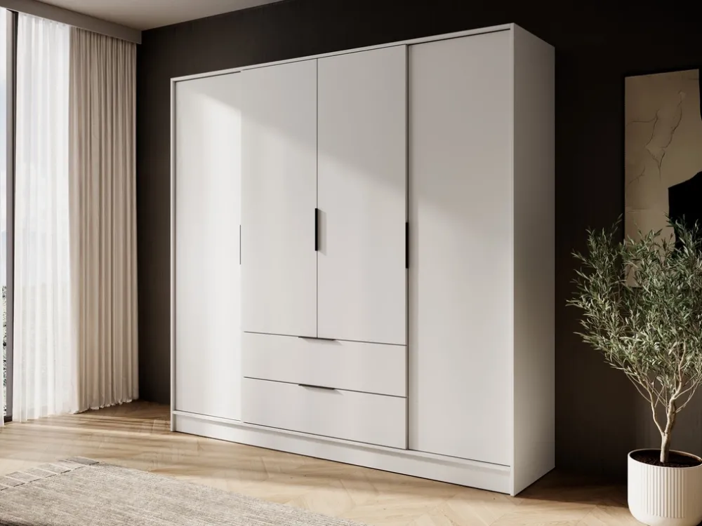 Meble Młodzieżowe|Zestawy Mebli Do Przedpokoju>PIASKI Szafa uchylna z półkami i drążkiem 206 cm KAMIS kaszmir