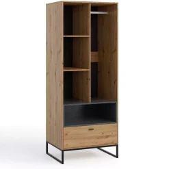 Zestawy Mebli Młodzieżowych|Szafy Dwudrzwiowe>GiB Meble Szafa w stylu industrialnym 80 cm dąb artisan OLI