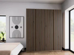 Szafy Młodzieżowe|Szafy Otwierane></noscript>Lempert Szafa w stylu loft z lamelami do sypialni 200 cm KARAT