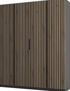 Szafy Młodzieżowe|Szafy Otwierane>Lempert Szafa w stylu loftowym z lamelami 200 cm KARAT