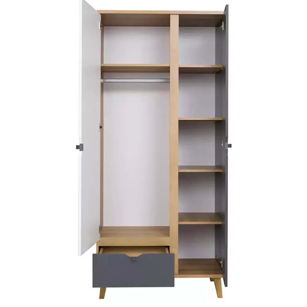 Szafy Do Pokoju Dziecięcego|Szafy Młodzieżowe>GiB Meble Szafa w stylu skandynawskim 90 cm MERKURY