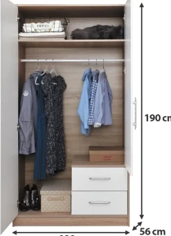 Garderoby|Meble Dla Dzieci></noscript>MEBLAR Szafa z drążkiem na wieszaki 100 cm szuflady owa SEVAS kaszmir