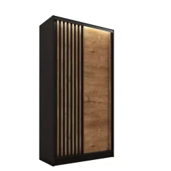 Zestawy Mebli Do Przedpokoju|Szafy Trzydrzwiowe>BROMARKT Szafa z drzwiami lamelowymi 100 cm LAMEL 3D