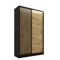 Zestawy Mebli Do Przedpokoju|Szafy Trzydrzwiowe>BROMARKT Szafa z drzwiami lamelowymi 120 cm LAMEL 3D