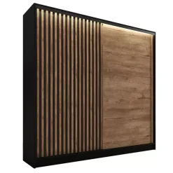 Zestawy Mebli Do Przedpokoju|Szafy Trzydrzwiowe>BROMARKT Szafa z drzwiami lamelowymi 200 cm LAMEL 3D