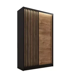 Zestawy Mebli Do Przedpokoju|Szafy Trzydrzwiowe>BROMARKT Szafa z lamelami na drzwiach dąb lefkas 120 cm LAMEL 3D