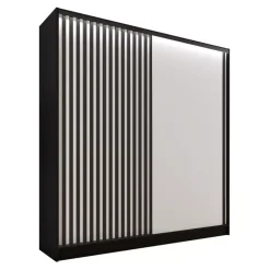 Zestawy Mebli Do Przedpokoju|Szafy Trzydrzwiowe>BROMARKT Szafa z lamelowymi drzwiami 180 cm LAMEL 3D