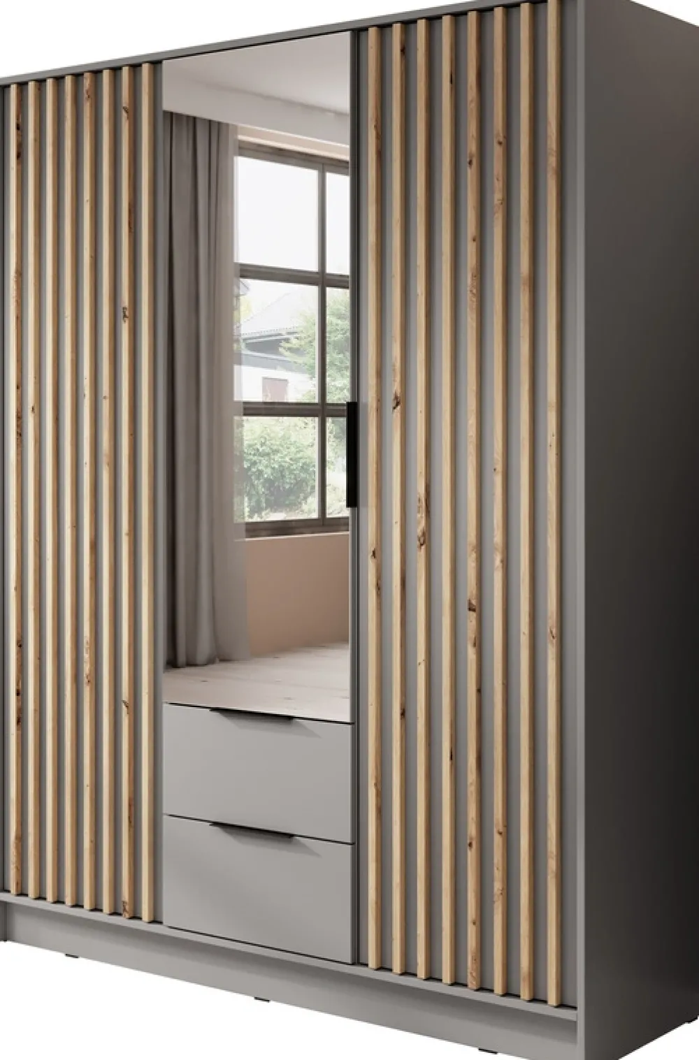 Meble Młodzieżowe|Zestawy Mebli Do Przedpokoju>PIASKI Szafa z lustrem 155 cm KELLY