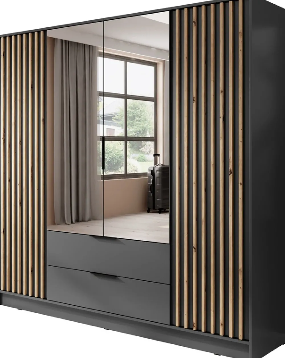 Meble Młodzieżowe>PIASKI Szafa z lustrem 206 cm KELLY