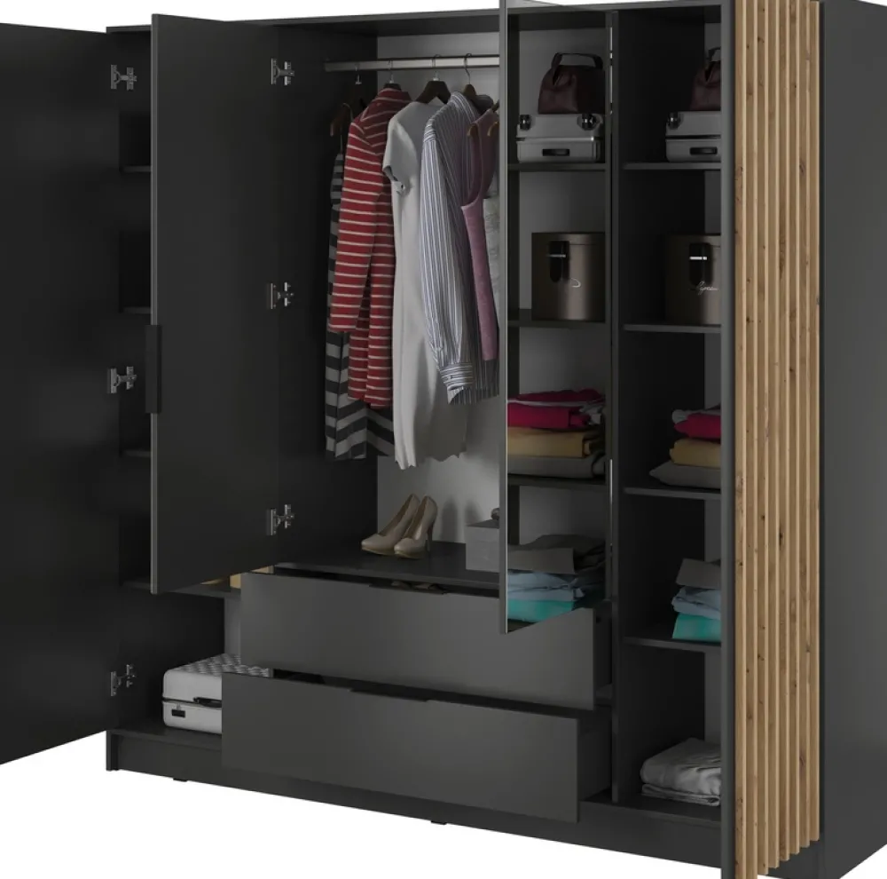 Meble Młodzieżowe>PIASKI Szafa z lustrem 206 cm KELLY