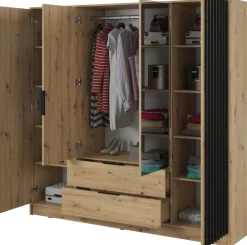 Meble Młodzieżowe|Zestawy Mebli Do Przedpokoju>PIASKI Szafa z lustrem dąb artisan KELLY