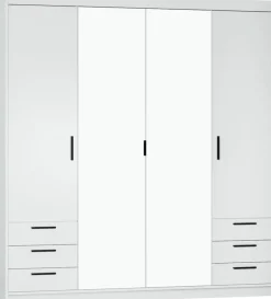 Meble Dla Dzieci|Zestawy Mebli Do Przedpokoju></noscript>Lempert Szafa z lustrem do garderoby 176 cm i nadstawka KUBA biały