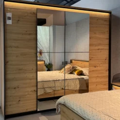 Zestawy Mebli Do Sypialni|Zestawy Mebli Do Przedpokoju></noscript>lenart. Szafa z lustrem do sypialni 250 cm QUANT dąb artisan loft