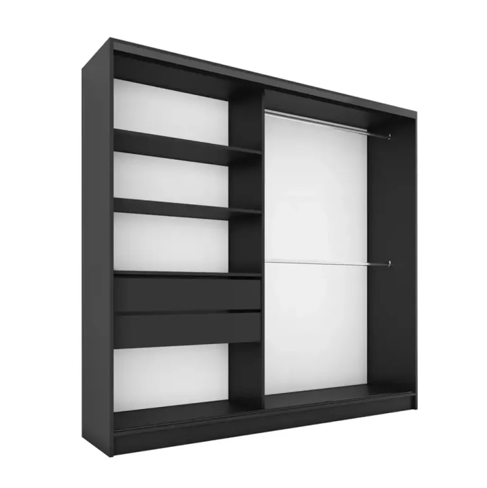 Zestawy Mebli Do Przedpokoju|Szafy Trzydrzwiowe>BROMARKT Szafa z lustrem i lamelami na drzwiach 200 cm LAMEL 3D