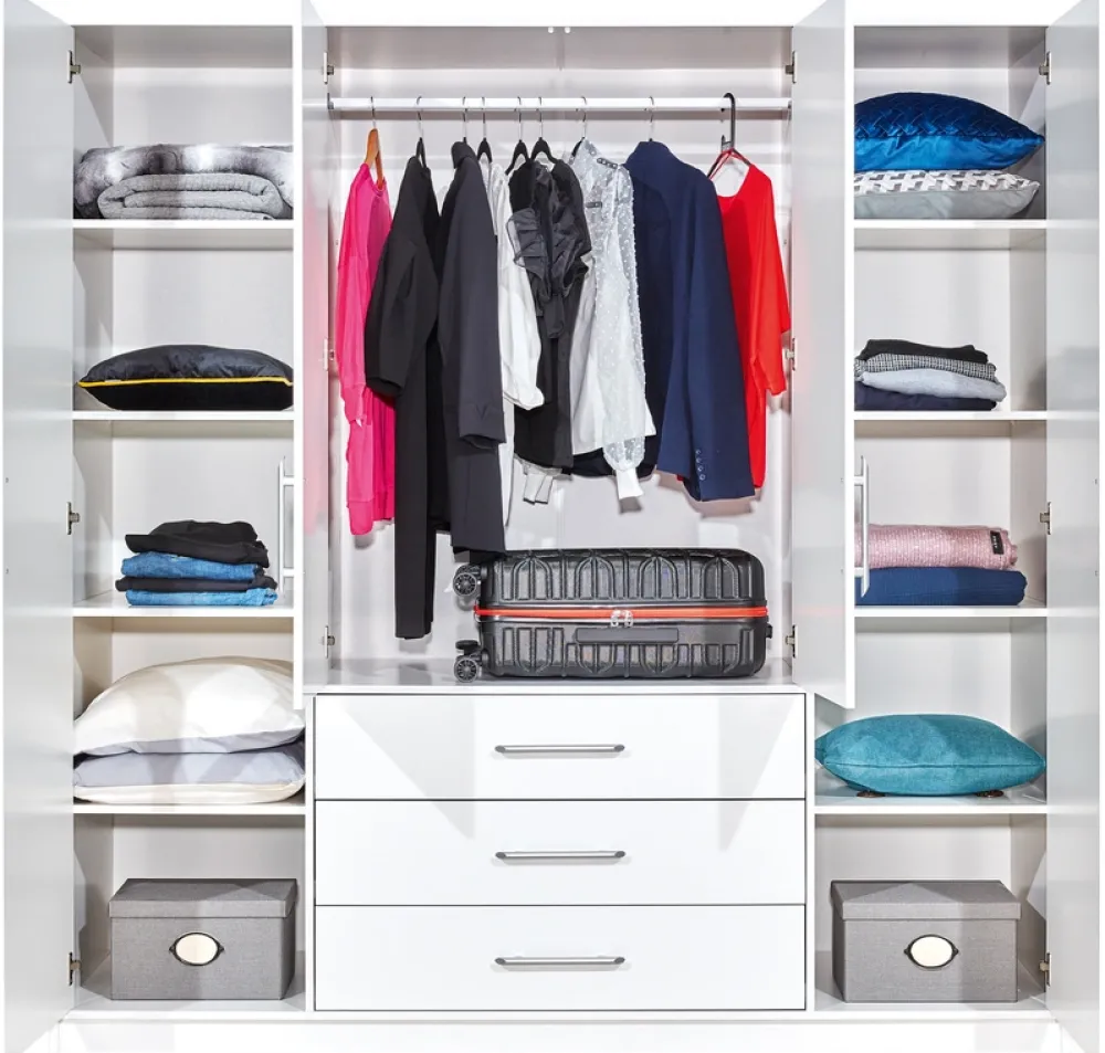 Meble Młodzieżowe|Zestawy Mebli Do Przedpokoju>Stolar Szafa z lustrem i półkami do sypialni 200 cm BILL szuflady dąb wellington