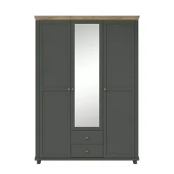 Zestawy Mebli Do Sypialni|Szafy Trzydrzwiowe>Helvetia Szafa z lustrem i szufladami IVORIA butelkowy zielony