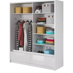 Szafy Dwudrzwiowe|Szafy Z Lustrem>PIASKI Szafa z lustrzanymi frontami 180 cm ARIEL