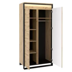 Zestawy Mebli Do Przedpokoju>lenart. Szafa z półkami do salonu QUANT dąb artisan loft