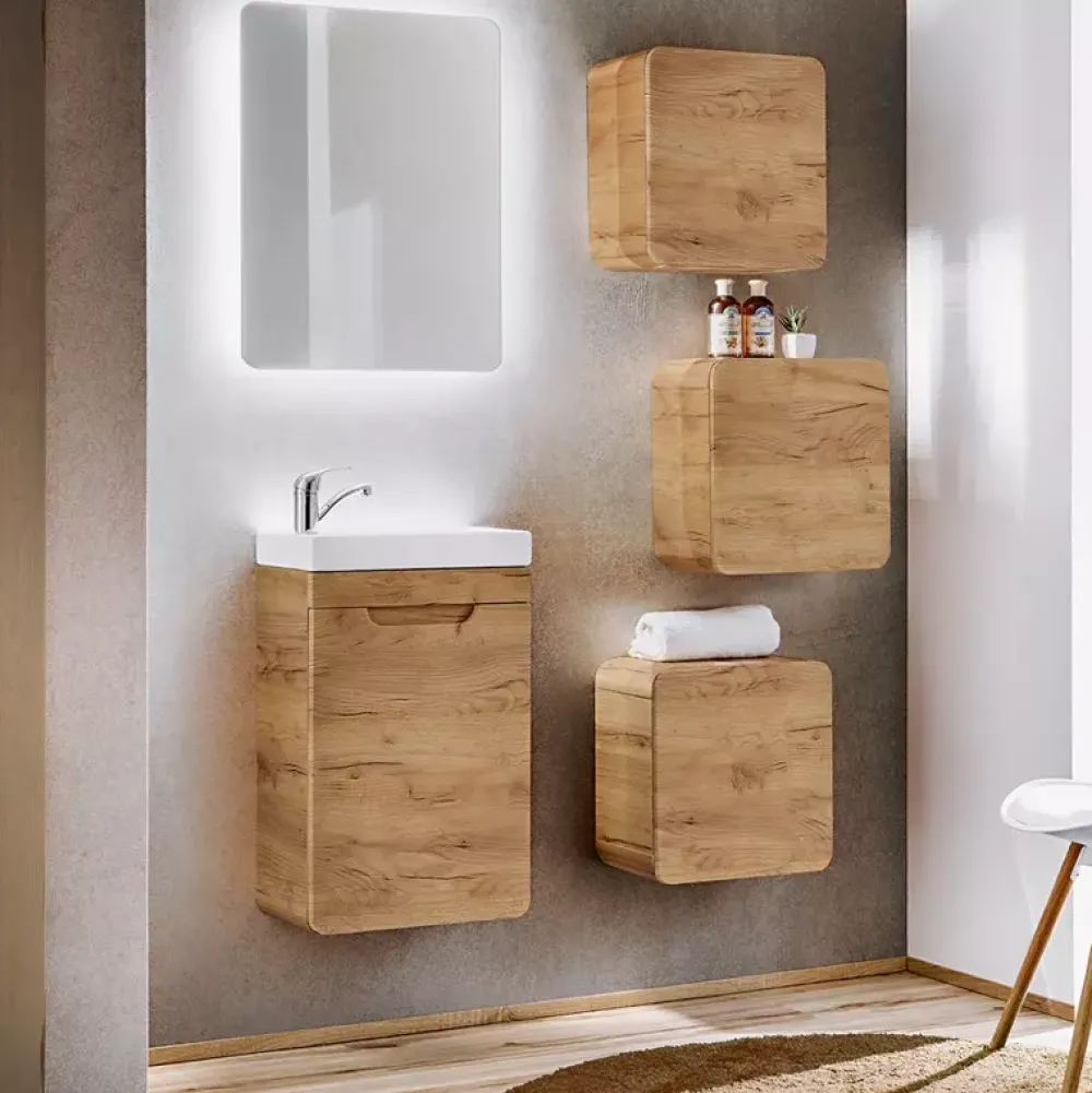 Meble Łazienkowe|Szafki Pod Umywalkę>COMAD Szafka łazienkowa pod umywalkę 40cm craft AURELIO dąb craft złoty